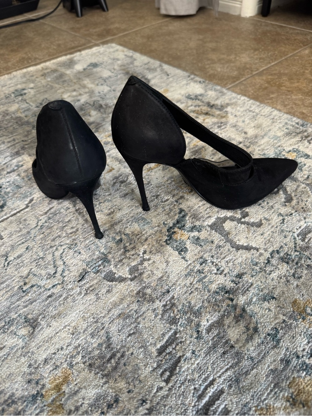 SCHUTZ Black Pointed Wrap-Strap Stiletto Heels - Picture 5 of 6